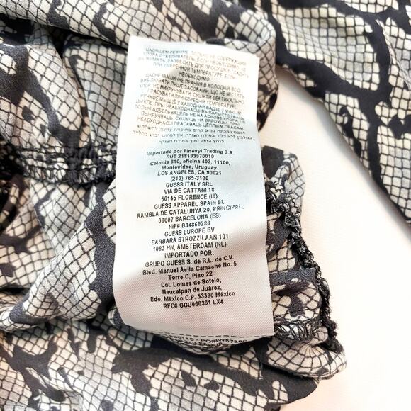 Guess : Snake Print Long Sleeve Peplum Ruffle Blouse Top Stretch : S - Picture 7 of 7